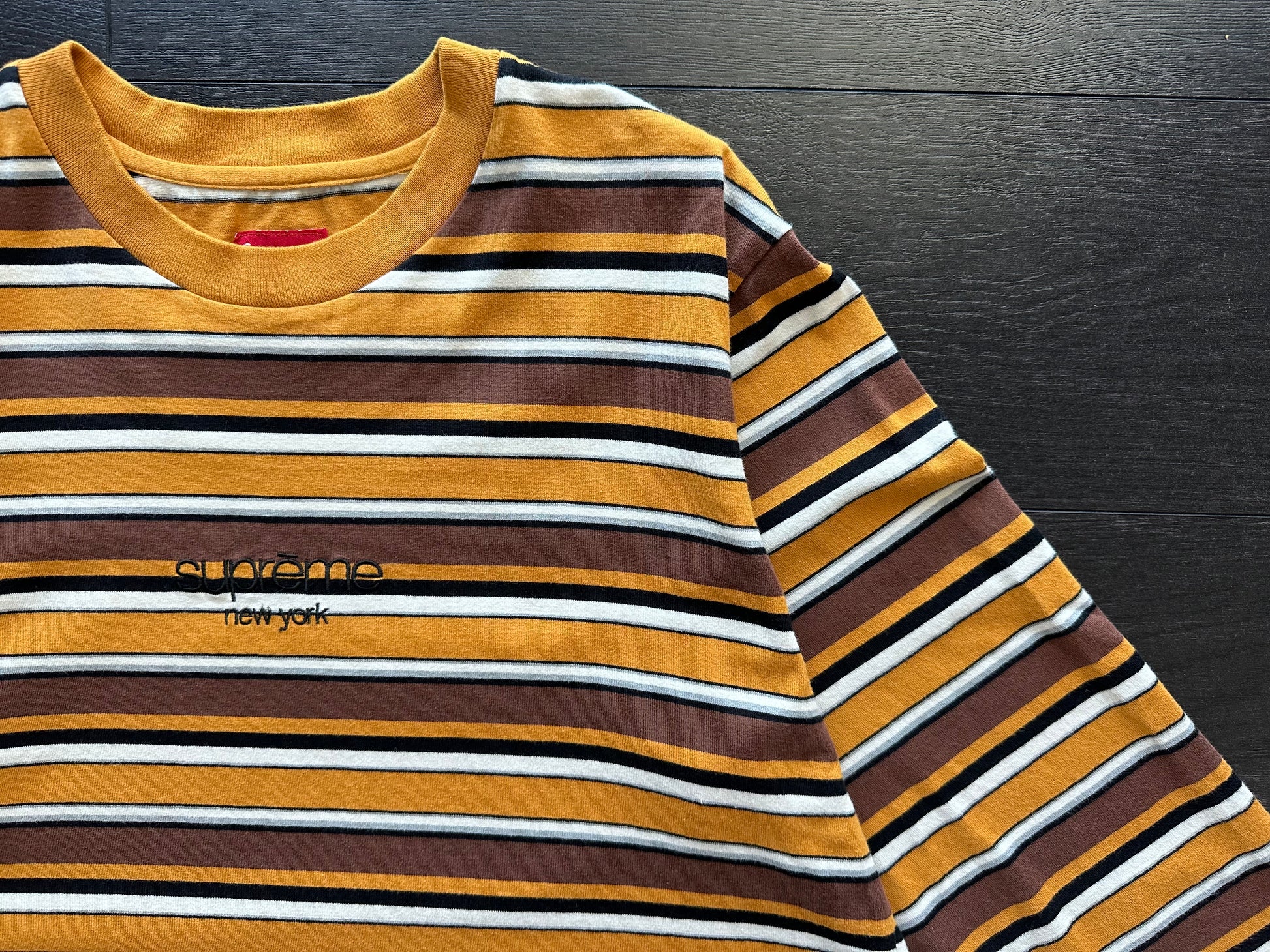 Supreme Classic Logo Long Sleeve Striped Shirt – Not Your Father's Gear