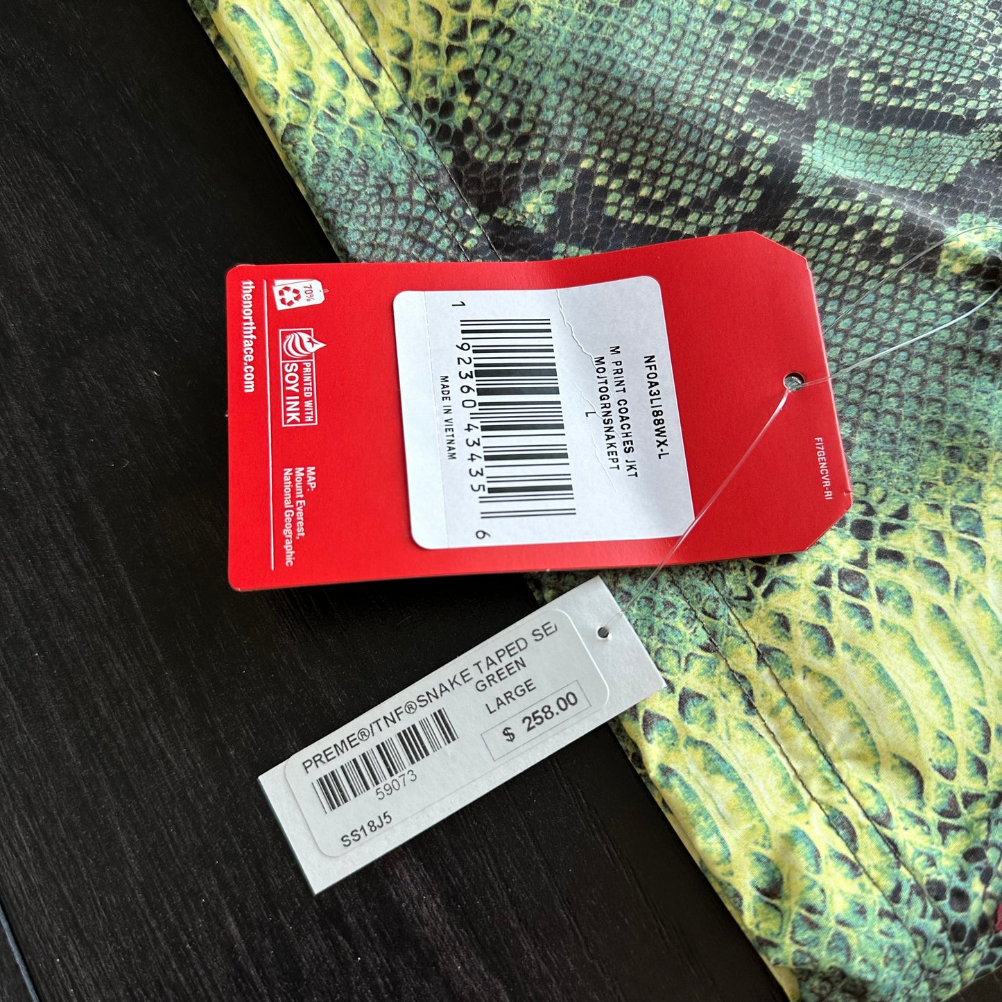 Supreme/The North Face Snakeskin Taped Seam Coaches Jacket