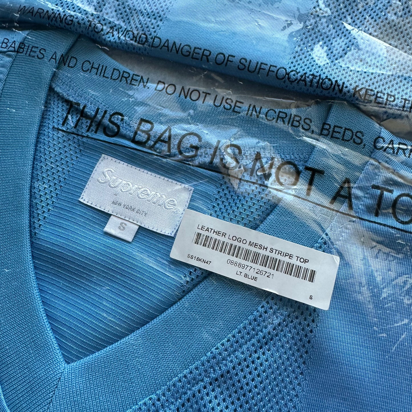 Supreme Velvet Logo Mesh Stripe Top