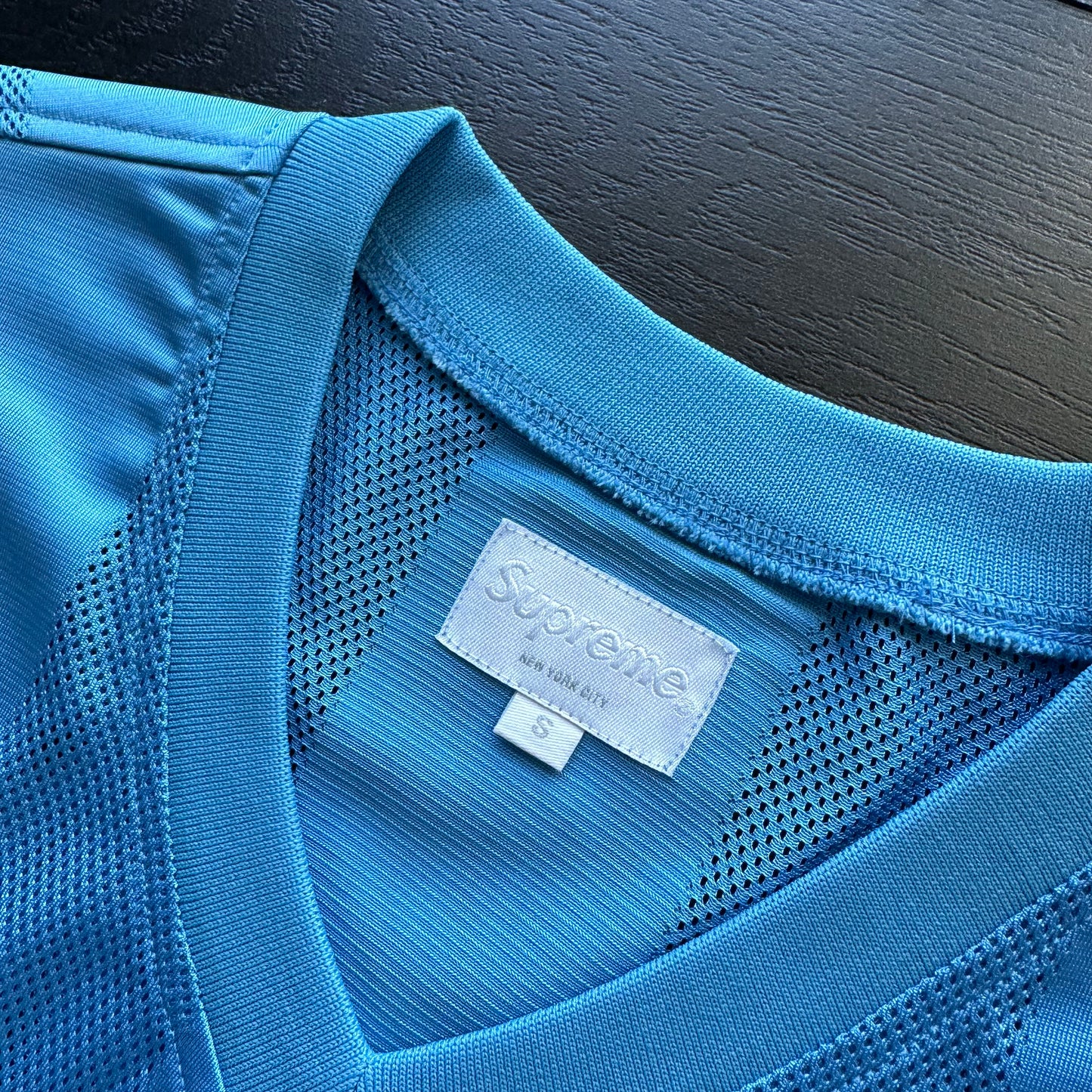 Supreme Velvet Logo Mesh Stripe Top