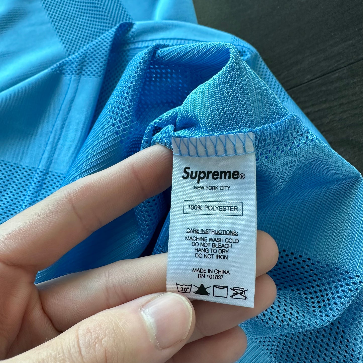 Supreme Velvet Logo Mesh Stripe Top